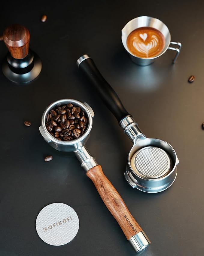 58mm Bottomless Portafilter For Breville, 2 Ears Slim Naked Portafilter Fits Breville Espresso Machines BES900XL, BES920XL, BES980XL, BES990BSS with Aluminum Handle, 18g Double Shot Filter Basket