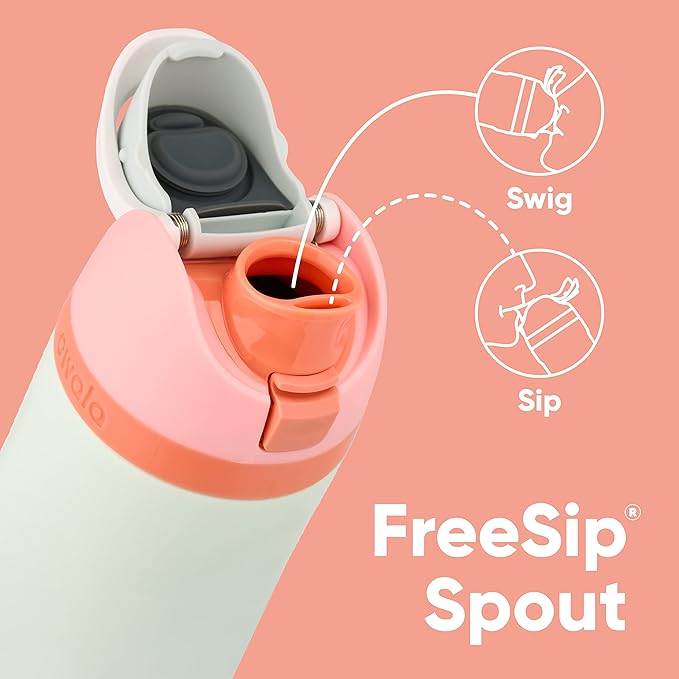 Owala FreeSip 32oz Insulated Stainless Steel Water Bottles with Straw 2-Pack in Foggy Tide and Boneyard