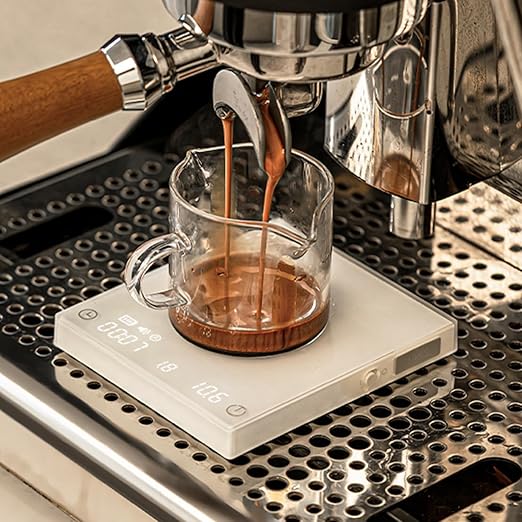 TIMEMORE Basic Mini Coffee Scale, with Timer, Ultra Thin and LightMini Digital Food Kitchen Scale for Baking, Cooking，Multifunction Electronic Espresso Scale(White Mini)
