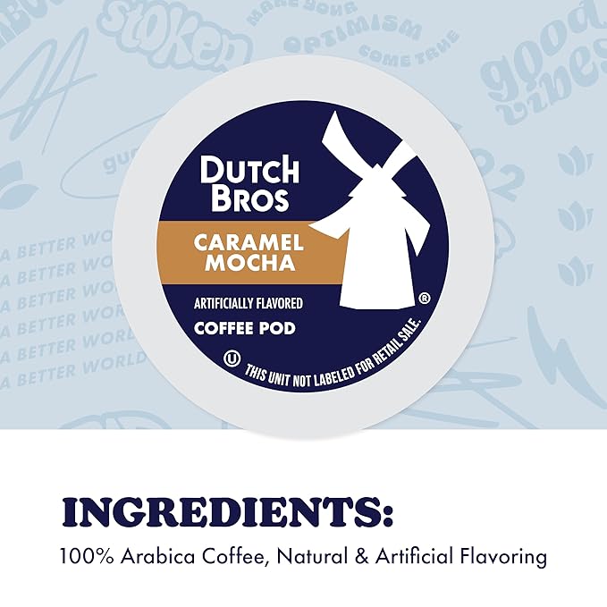 Dutch Bros Caramel Mocha Flavored Coffee inspired by Caramelizer®, 32 Count, Medium Roast, Single Serve Coffee Pods for Keurig K-Cup Brewers