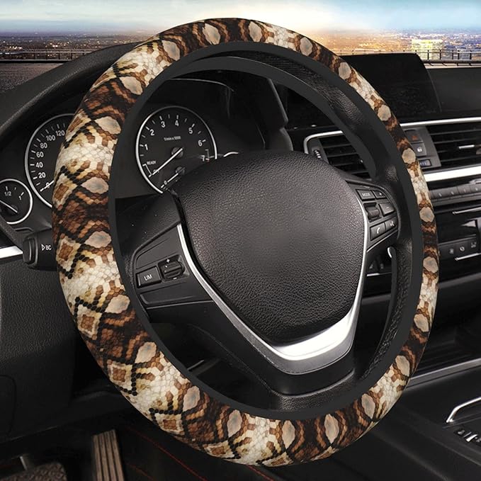 Snakes Pattern Universal Fit Steering Wheel Cover for Car, Truck, and SUV, Durable Steering Wheel Protection