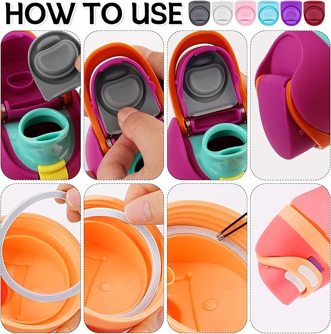 6 Sets Replacement Seal Gasket Stoppers for Owala Freesip 16oz 32oz Cap Mouth,Silicone O Sealing Ring Parts Water Bottle Top Lid Accessories for Owala Freesip 16/19/24/32/40oz（6 colors 2
