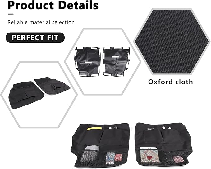 HAPPYHORSE Car Trunk Storage Bag Storage Pockets Compatible with Fiat 500/500 Abarth 2016-2024 Car Trunk Backseat Panel Hanging Organizer Oxford Cloth Storage Bag (Rear seat panel storage bag（16-24）)