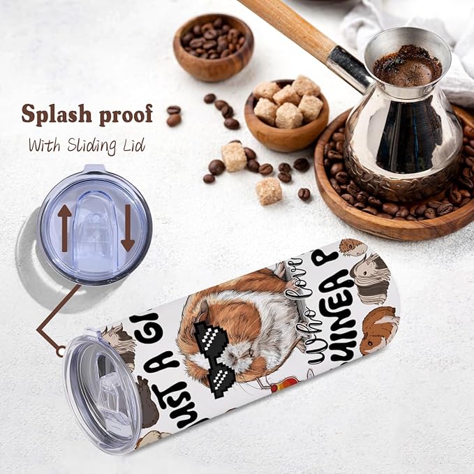 Guinea Pigs Stainless Steel Tumbler, Guinea Pigs Accessories Water Bottle Double Wall Travel Coffee Mug Vacuum Insulated Thermal Cup, Graduation Birthday Animal Lovers Gifts for Women