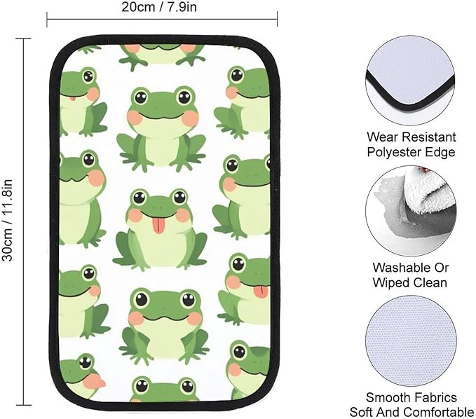 Anti-Slip Center Console Cover for Car, Cute Frog Universal Car Armrest Cover Pad Protector Automotive Interior Accessories for Most Vehicle