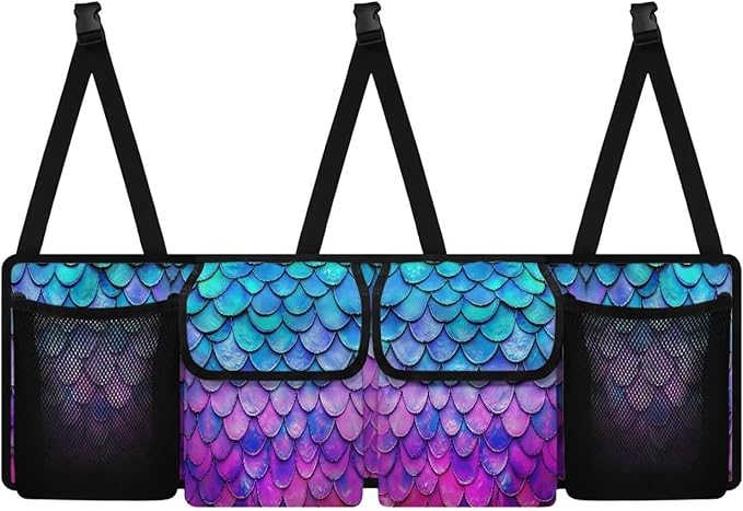 Trunk Organizer for Car Large Capacity Car Organizer, Mermaid Scale Foldable Trunk organizer, Space Saving Car Organization for Car Accessories, Tools, Sundries
