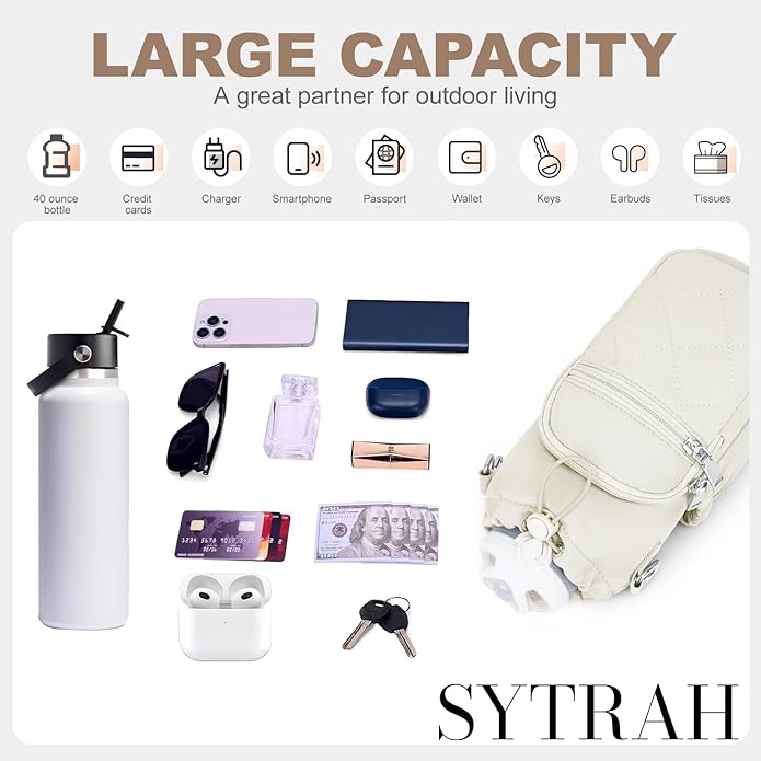 Water Bottle Carrier Bag with Strap, Water Bottle Purse with Phone Pocket 40oz for Walking Hiking