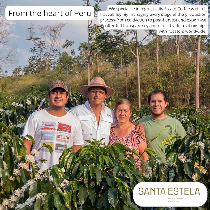 Coffee Adventures Green Unroasted Coffee Beans From Peru - Finca Santa Estela Single Estate Blend - Caturra, Catuaí, Catimor, Typica, Bourbon Blend - Direct Trade Green Coffee Beans for Coffee Roaster | 5 lb