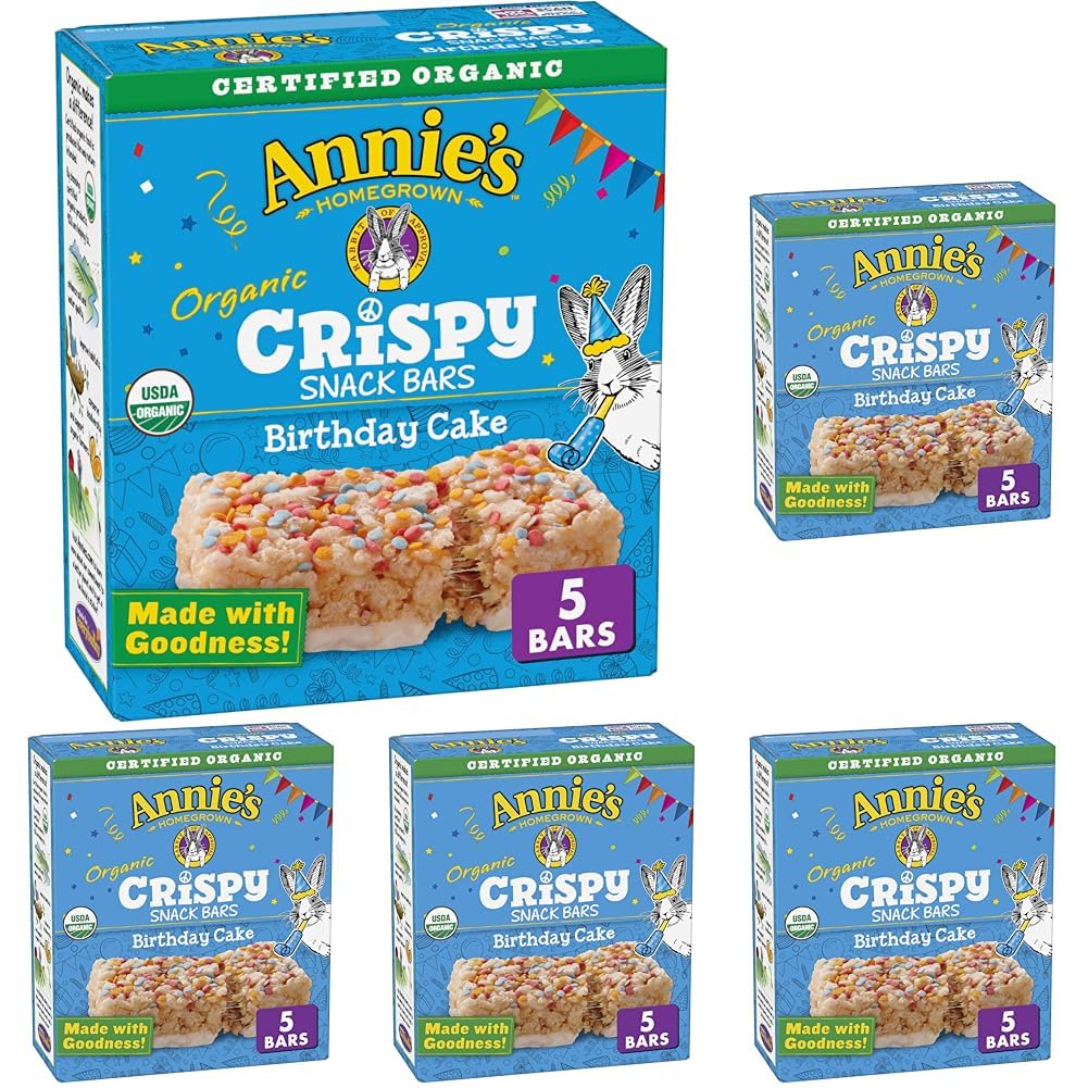 Annie's Organic Original Crispy Snack Bars, Gluten Free, 3.9 oz, 5 ct.