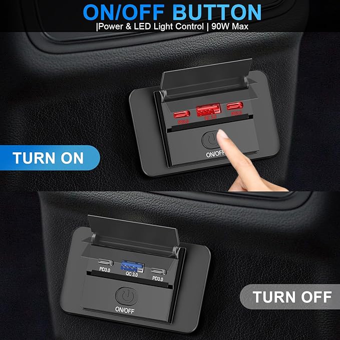 2PCS 3 Ports 12V RV USB Outlet 90W, Dual PD3.0 Type-C Quick Charge 72W & USB QC3.0 18W Panel Wall Mount, Automotive Car Socket Charger Adapter for RV Marine Boat Bus ATV Motorcycle Truck