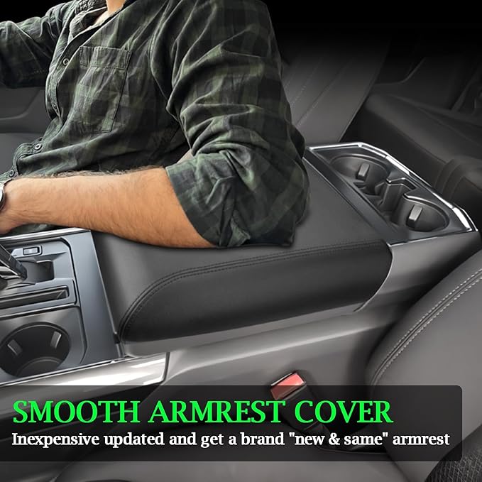 Center Console Cover for Ford F150 2021-2024 2025 2026 - Middle Console Lid Protector Elbow Cushion Pad for Ford F150 Accessories 2021 2022 2023 2024 2025 2026 (Bucket Seat Only)