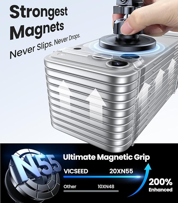 VICSEED for MagSafe Car Mount Vent Pink– [Super Magnet Power & Vent-Safe Clip] 360° Adjustable Study Magnetic Phone Holder Hands Free for iPhone 17 16 15 14 13 12 Pro Max