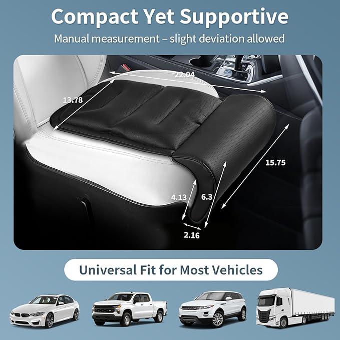 Car Seat Leg Extender Support Cushion, Memory Foam Driver Leg Rest Pad for Long Drives, Car Seat Extender Gap Filler for Knee & Thigh Support, Universal Fit for Car Office Chair Recliner