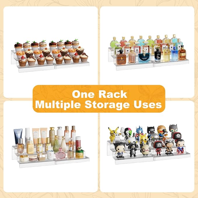 Adjustable Acrylic Can Rack Organizer for Pantry, 3 Tier Expandable Canned Storage Holder, Soda Can Dispenser Shelf Holds Up to 24 Cans, Clear Canned Display for Cabinet & Countertop (Patent Pending)