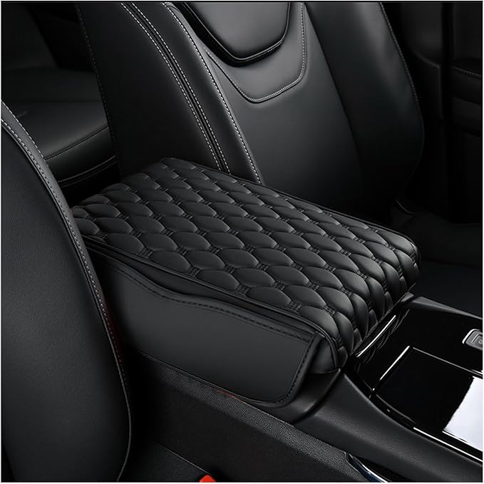 Car Center Console Cover for Ford Edge 1. Generation 2009 2010 2011 2012 2013, Thick Armrest Cushion Pad with Side Storage Pockets, Center Console Protector, Arm Rest Cover