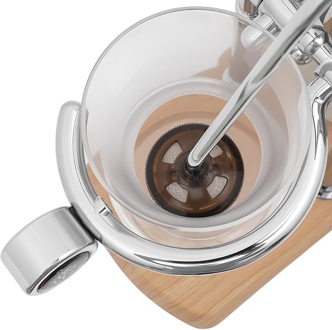 Belgium Royal Family Balance Syphon Siphon Coffee Maker Unique Gravity Vintage Coffee Maker Manual Coffee Machine for Personal Kitchens, Beverage Stores (Silver)