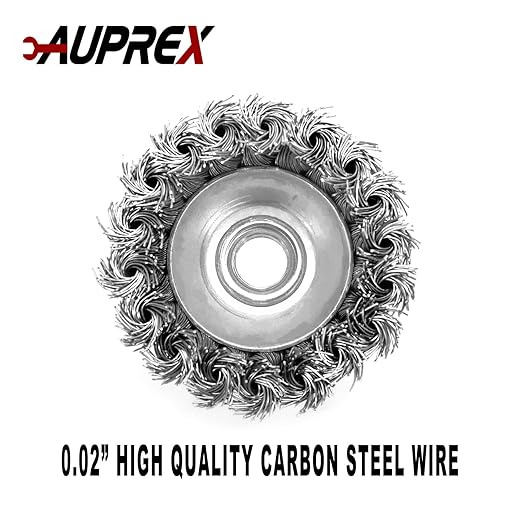 2 Pack Knotted Wire Cup Brush for Angle Grinders with 5/8 Inch | 11 UNC Threaded Arbor- 0.02 Inch Carbon Steel Wire for Rust,Corrosion,Paint Removal and Other Heavy-Duty Conditioning for Metals
