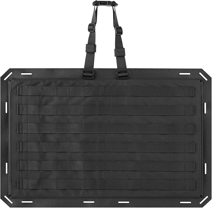 Molle Panels for Car Back Seat, Tactical Seat Back Organizer Covers for Vehicles Truck, Tactical Car Accessories Foldable for Universal Automotive (BK-Foldable)