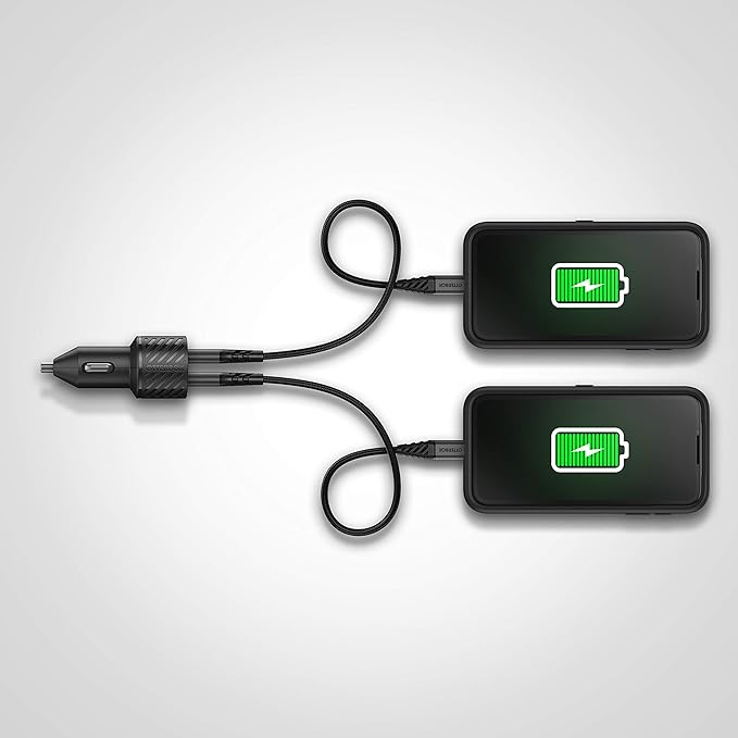 OtterBox USB-A Dual Port Car Charger, 24W Combined - Black