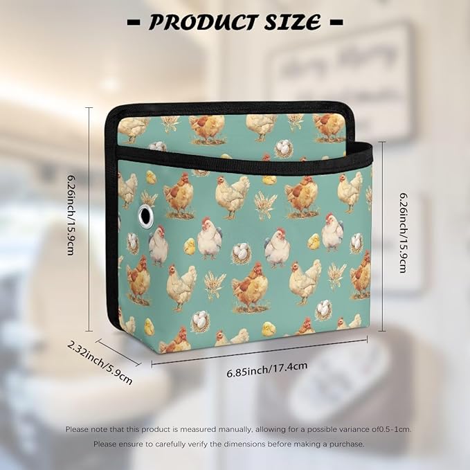 Renewold Car Side Pocket Organizer, Eggs Chickens, Vehicle Storage Pouch for Seat Door Console Window, Auto Seat Gap Filler Bag Accessories, Notes Sunglasses Cell Phone Holder Tray, Universal Small