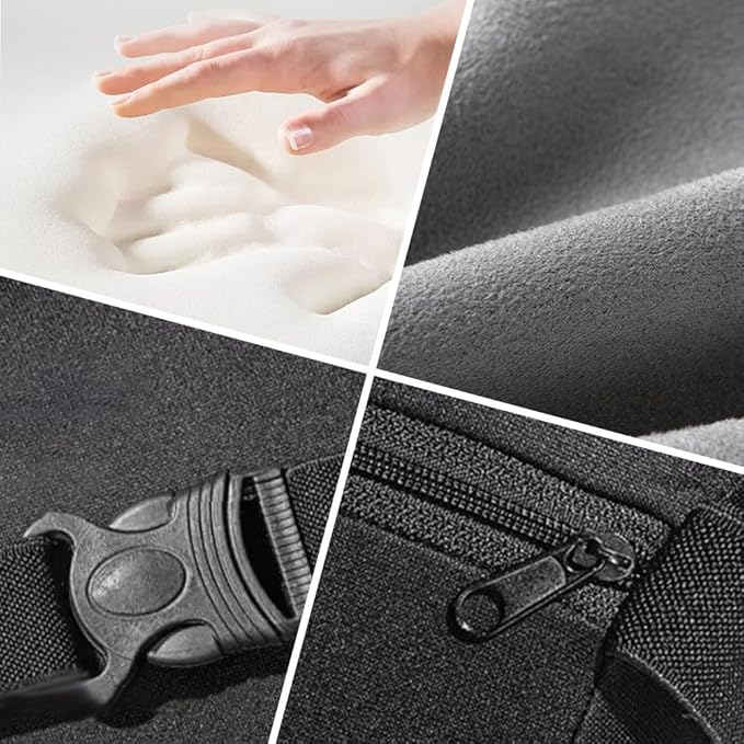 2025 New Car Headrest & Lumbar Support Cushion, Ergonomic Car Seat Headrest Neck Rest Cushion Lumbar Support Pillow Memory Foam & Breathable Removable Cover for Neck Back Pain Relief (Coffee)