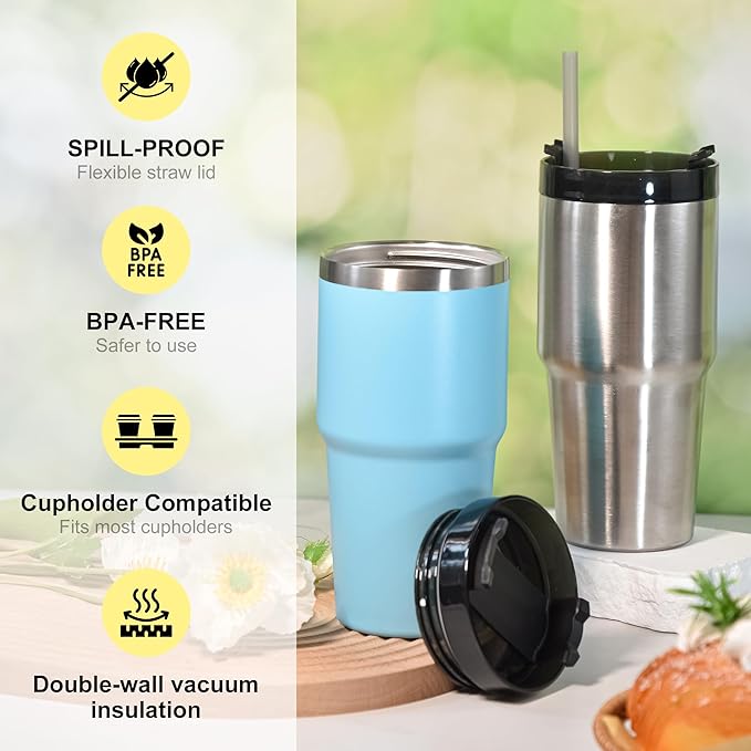 20 oz Tumbler Stainless Steel Tumblers,Reusable Double Wall Vacuum Insulated Coffee Mug for Home, Office, Outdoor Works Great for Ice Drinks and Hot Beverage(pale purple)