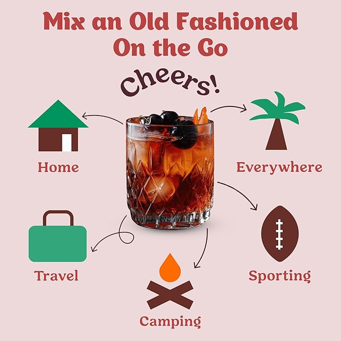 Craftmix Black Cherry Old Fashioned Cocktail & Mocktail Drink Mixer, Skinny Mixes - Water Flavoring Packets Made With Real Fruit - Vegan, Low-Carb, Low-Sugar, Non-GMO, Dairy Free, Gluten Free, 12 Pack
