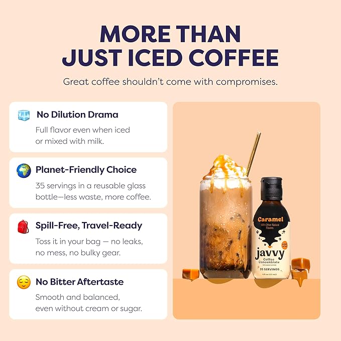 Coffee Concentrate - Cold Brew Coffee, Perfect for Hot or Iced Instant Coffees, Hot Drinks, Cold Brew Concentrate, 2 Pack - Caramel