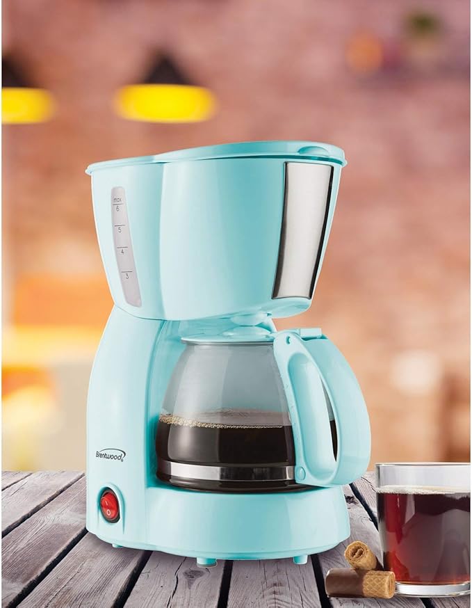 Brentwood TS-213BL 4 Cup Coffee Maker, Blue