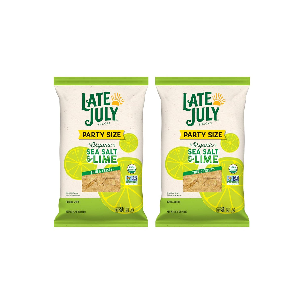 Late July Sea Salt & Lime Organic Tortilla Chips, 10.1 Oz Bag