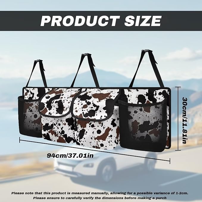 Cow Car Organizer, Trunk Organizer for SUV, Car Trunk Organizer and Storage, Car Interior Accessories Backseat Hanging Organizer,Waterproof Storage Bag