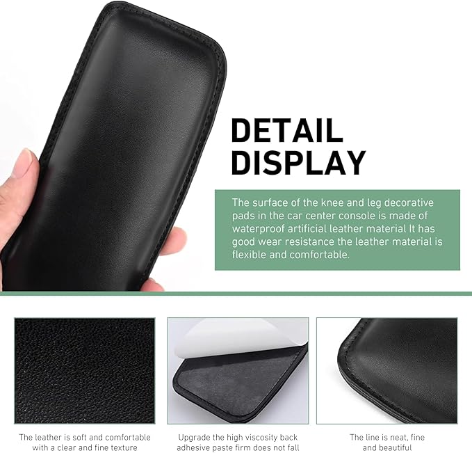 2PCS Car Knee Cushion, Leather Auto Door Knee Leg Elbow Cushion Pad, Soft Foam Armrest Pillow, Comfort Car Center Console Thigh Support Mat Accessories