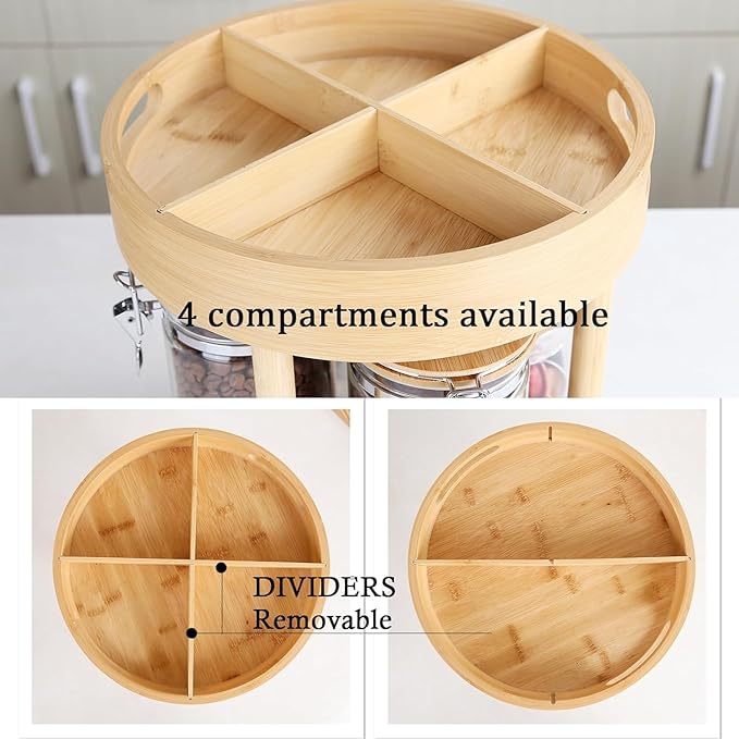 KKC HOME ACCENTS Clear Glass Food Storage Containers with Lids and Wooden Rack Set, Airtight Jar Canister with Bamboo Clamp Lid for Cereal, Dry Food, Coffee Bean, and Sugar,40 Fluid Ounce
