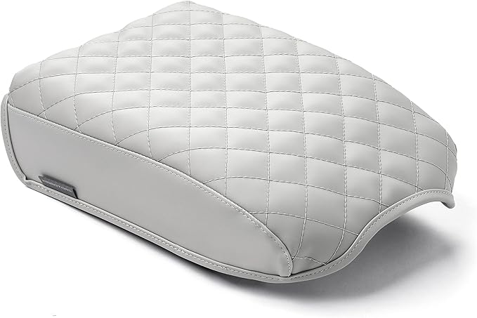 KMMOTORS Telluride Console Cover Armrest Cushion, Vegan Leather, Console lid Protector, Anti-Scratch(Light Gray)
