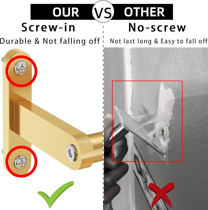 Gold Towel Bar 24 Inch, KLJKPA Towel Bar for Bathroom Wall, Stainless Steel Heavy Duty Single Bath Towel Rod
