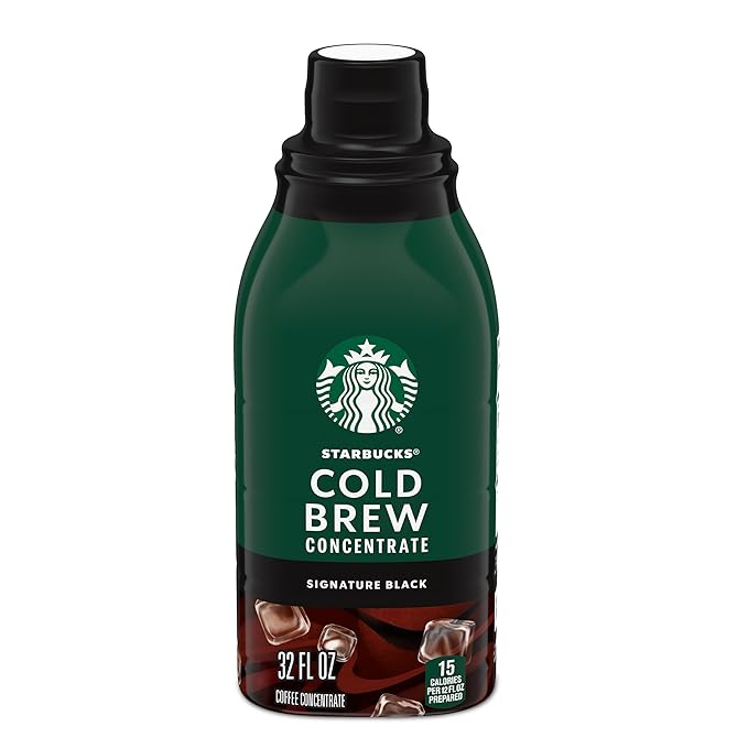 Starbucks Cold Brew Coffee Concentrate, Signature Black Iced Coffee, 32 fl oz