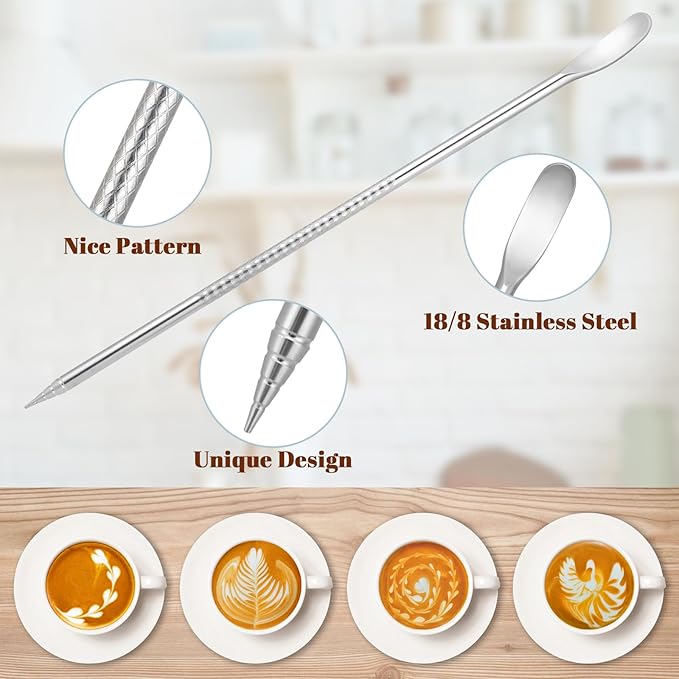 Milk Frothing Pitcher, 12 oz Milk Frother Cup with Clear Scale, 304 Stainless Steel Cappuccino Espresso Machine Accessories for Barista Coffee Bar with Latte Art Pen, Blue
