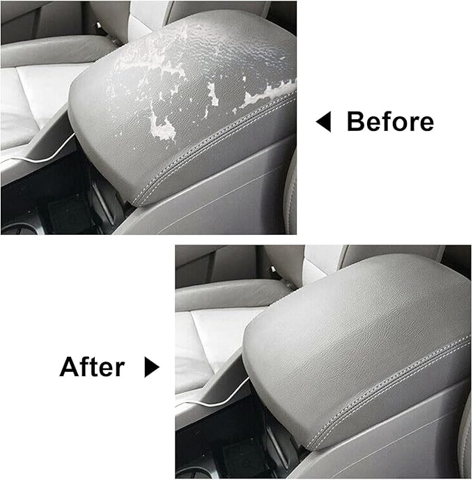 FZJDSD Gray Center Console Cover Armrest Cover Replacement Compatible with Honda Pilot 2009 2010 2011 2012 2013 2014 2015(The Leather Part Only)