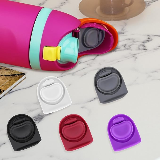 Rubber Seal Replacement Stopper Compatible with Owala Freesip16/19/24/32/40oz Spout Lid,5 Pcs Water Bottle Gasket Silicone Cap Insert Gasket Stopper Replacement Parts Accessories (5 Colors 1)