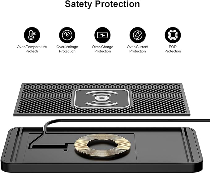 Bewinner 20W Wireless Car Charging Pad, Fast Magnetic Phone Charger with Adjustable Design, for Phone and Note 10