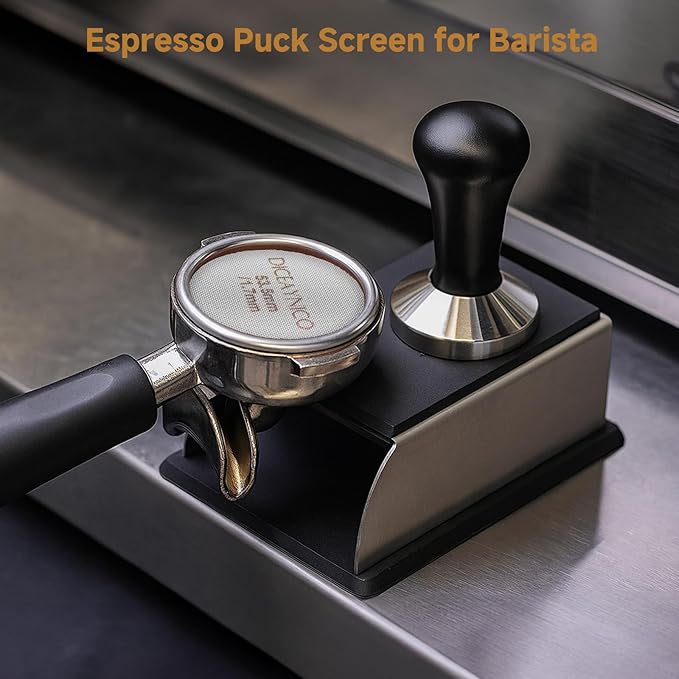 2 Pieces Espresso Puck Screen,Metal Coffee Filter,1.0mm & 1.7mm Thickness 150μm - 316 Stainless Steel,Reusable Barista Espresso Filters for Espresso 53.5mm Portafilter Filter Basket