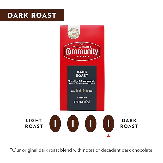 Community Coffee Dark Roast Ground Coffee, Vacuum Packed 16 Ounce Bag (Pack of 1)