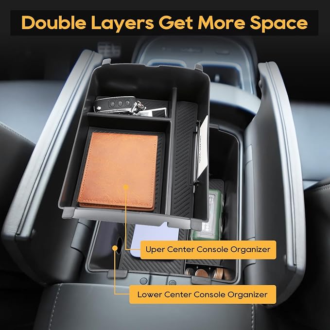 For Hyundai Palisade/Palisade Hybrid Center Console Organizer for 2026 Hyundai Palisade/Palisade Hybrid (Calligraphy) Middle Armrest Storage Tray 3PCS Interior Accessories - Only Fit Calligraphy Trim
