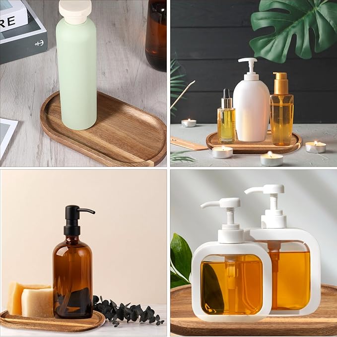 Small Acacia Wood Serving Trays Mini Wooden Platters Wooden Vanity Tray Dispenser Wood Counter Plates Bathroom Countertop Organizer Trays Coffee Bar Tray Appetizer Serving Board Snack Serve Board