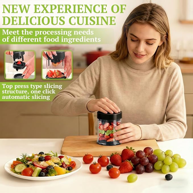 Hendiy Fruit Slicer Cup | Cuts Strawberries, Cuts Grapes, Cuts Eggs, Even Pieces in Seconds