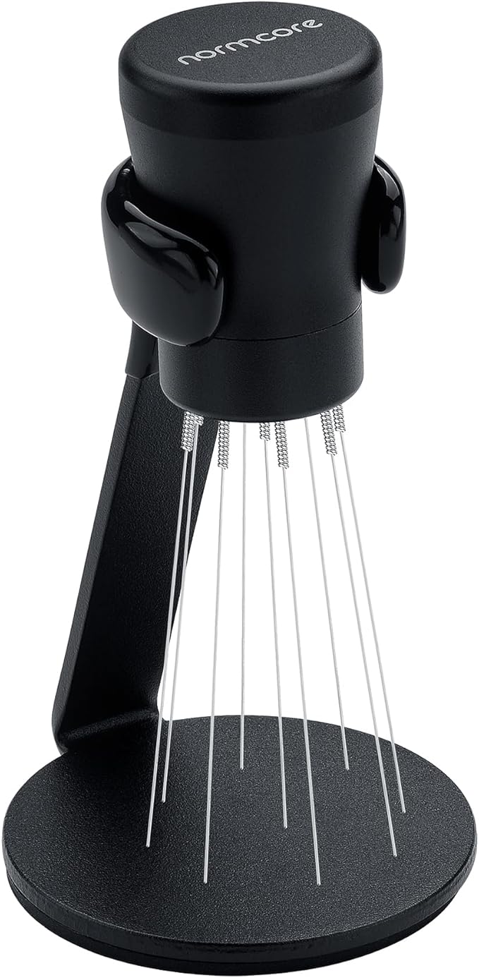 Normcore WDT Distribution Tool V2.1 with Stand - 0.23mm 8 Prong Espresso Distribution Tool - Magnetic Coffee Stirrer with 16 Extra Needles