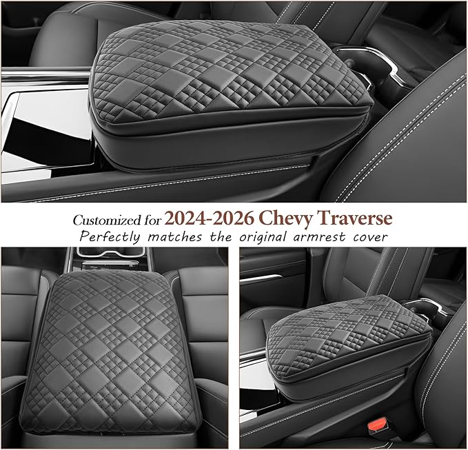 SKTU 2024 2025 2026 Chevy Traverse Center Console Cover for 2024 2025 2026 Chevy Traverse Armrest Cover 2024 2025 2026 Chevy Traverse Accessories 2024-2026 Traverse Soft Center Console Cushion