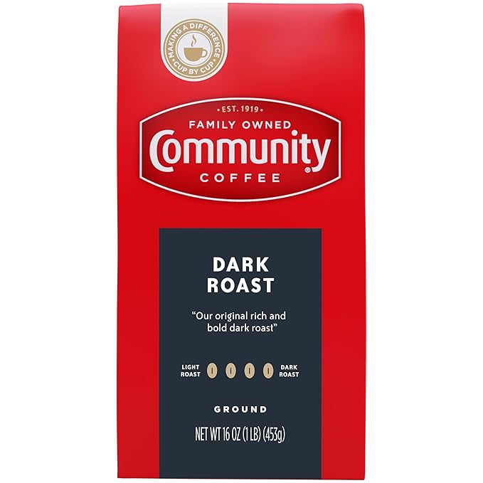 Community Coffee Dark Roast Ground Coffee, Vacuum Packed 16 Ounce Bag (Pack of 1)