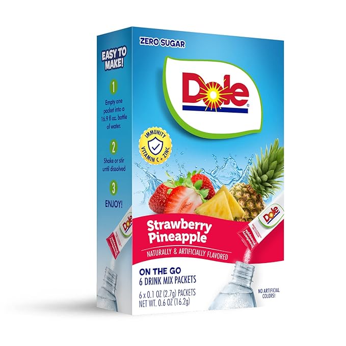 Dole Strawberry Pineapple - Powder Drink Mix - Sugar Free & Delicious, Makes 72 Flavored Water Beverages