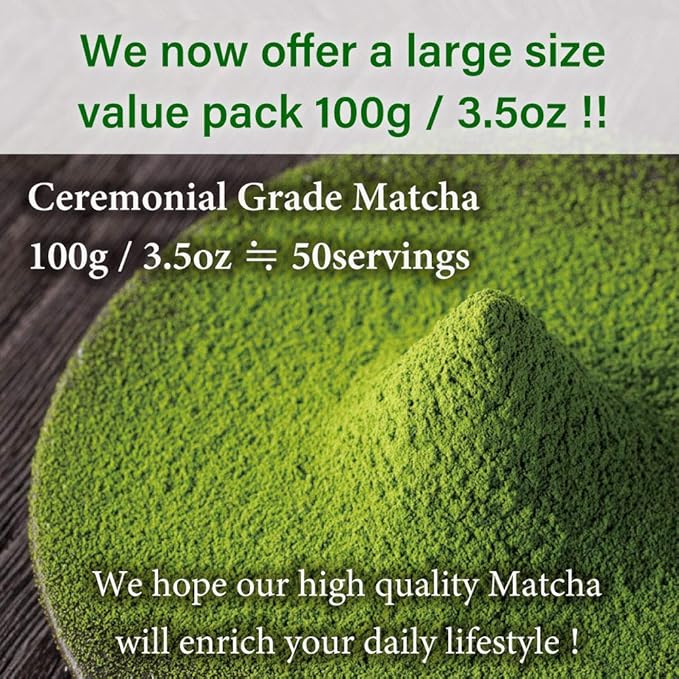 Premium Ceremonial Matcha Green Tea Powder from Japan | Matcha KIMIKURA | Japanese Tea KIMIKURA (100g pack)
